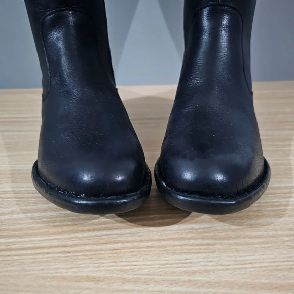 Born Shaunie Knee High Boot Womens 6 Extended Calf Black Leather Tall Fall NEW - Picture 6 of 13